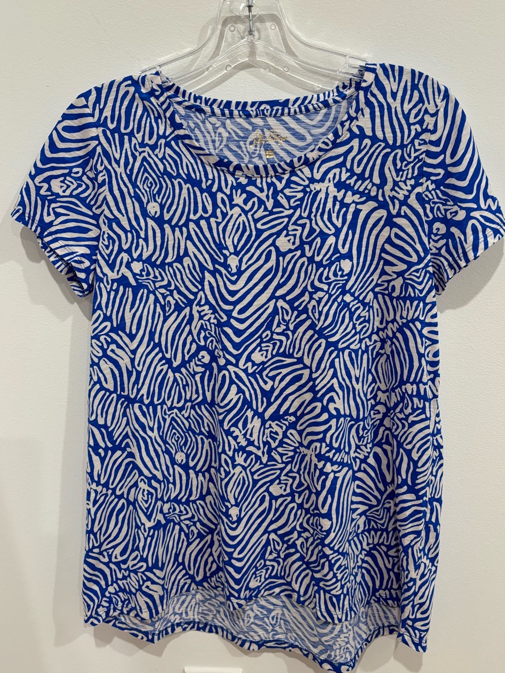 Lilly Pulitzer Etta Scoop Neck Top in Martinique Blue Zee Bebe Womens Small - Picture 4 of 14